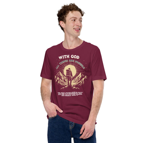 With God All Things Possible Christian Bible Verse T-Shirt
